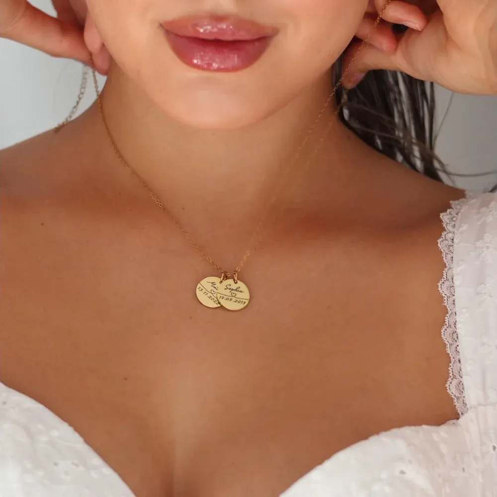 Custom Round Name Necklace & Personalized Birthday Gift Jewelry Jewelry  For Her