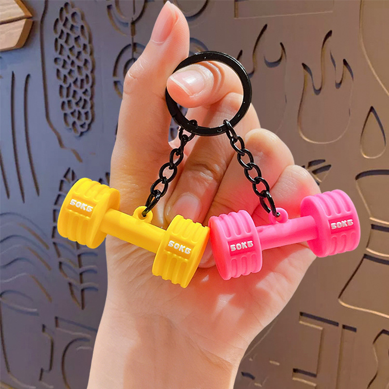 Mini Dumbbell Keychain Fitness Gym Keyring Bag Charm Gift for Gym Lovers