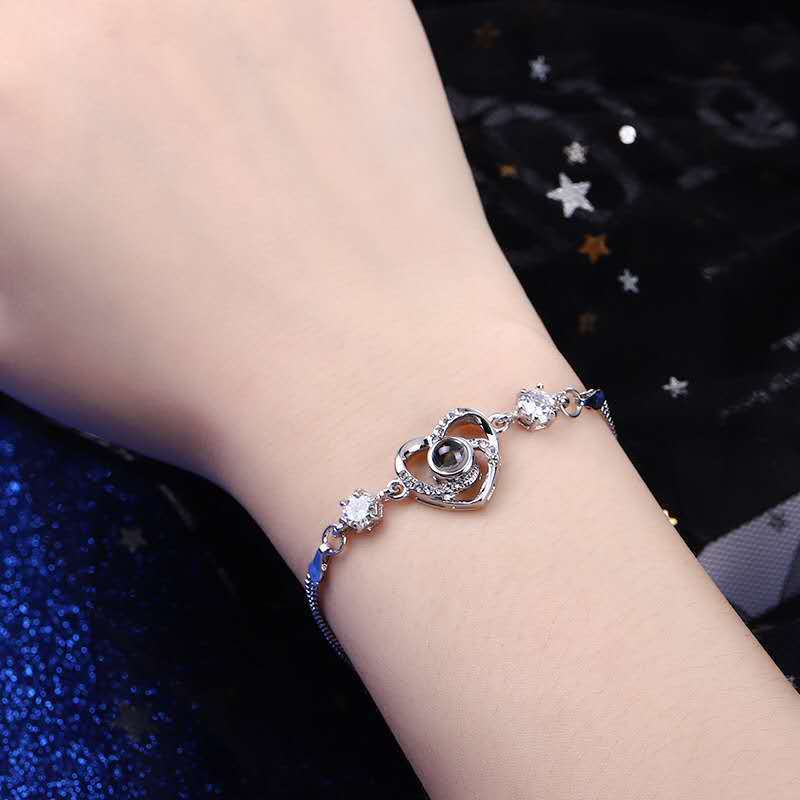 Custom Photo Projection Bracelet Personalized Heart Projection Bracelet Romantic Valentine's Day Gift