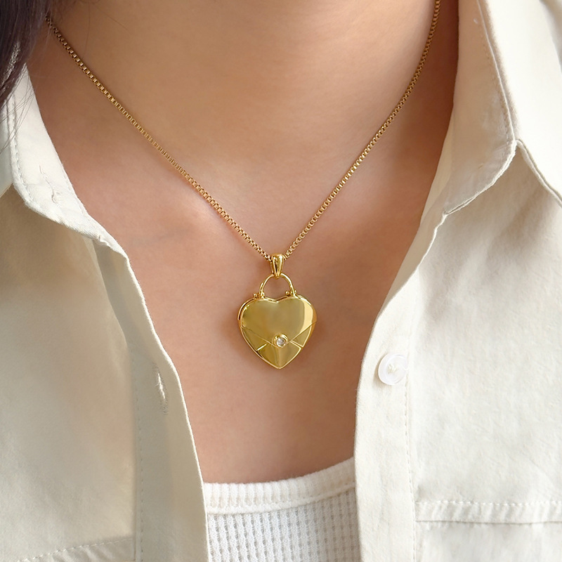 Heart Envelope Secret Necklace Custom Photo Heart Insert Personalized Love Letter Necklace Hidden Photo Locket