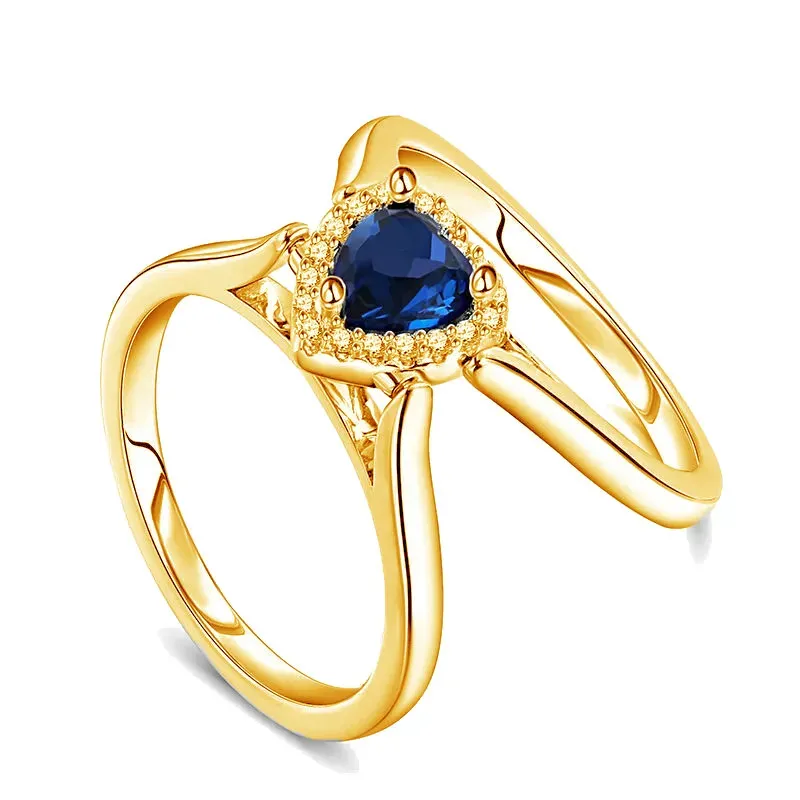 Custom Letter Design Reversible Heart Diamond Letter Ring & Personalized Custom Initial Design Gifts for Her