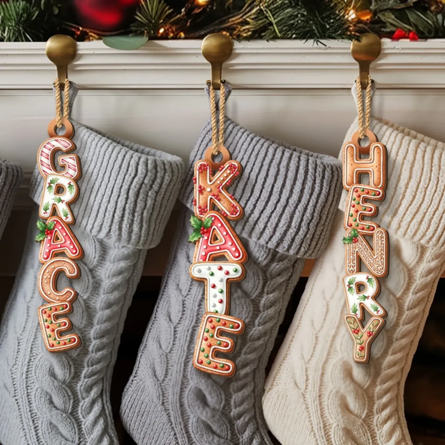 Custom Rainbow Letter Ornaments – Personalized Name Christmas Gifts for Children