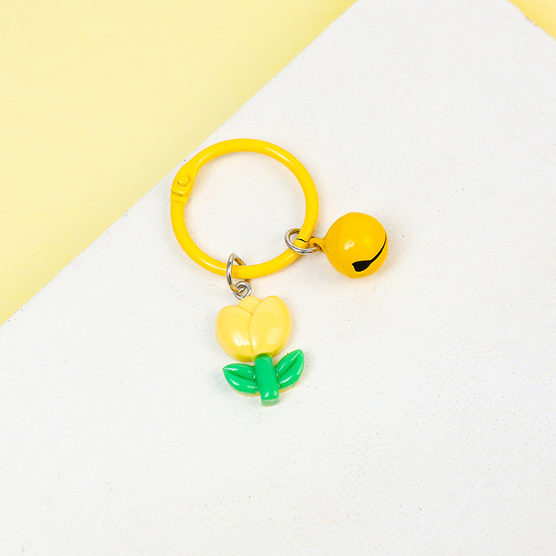 Floral Bell Keychain – Elegant Flower Pendant Accessory Sweet Flower Pendant Bag Charm