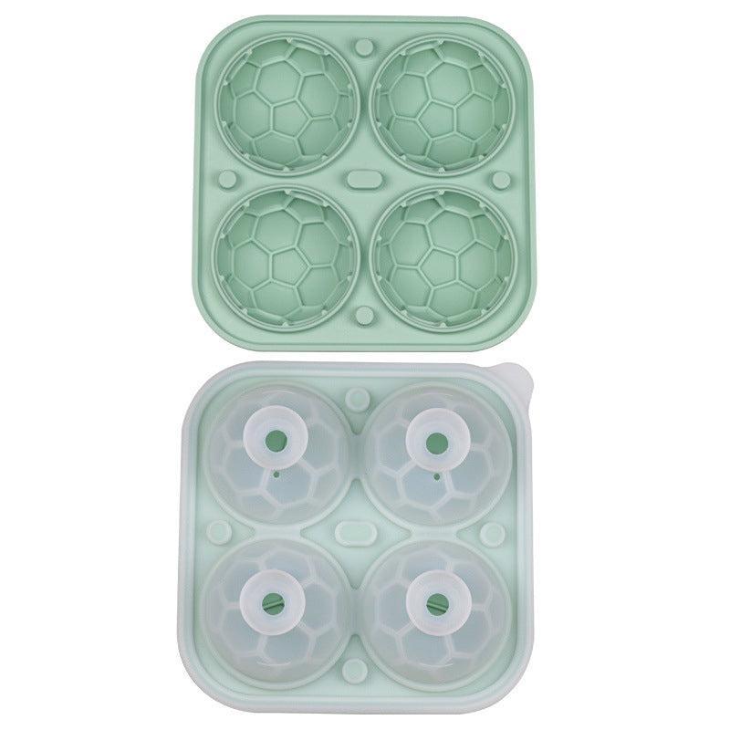 Silicone Soccer Ball Ice Sphere Mold 4 Cavity Football Ice Cube Tray Game Day Fan Gift for Global Tournament Season