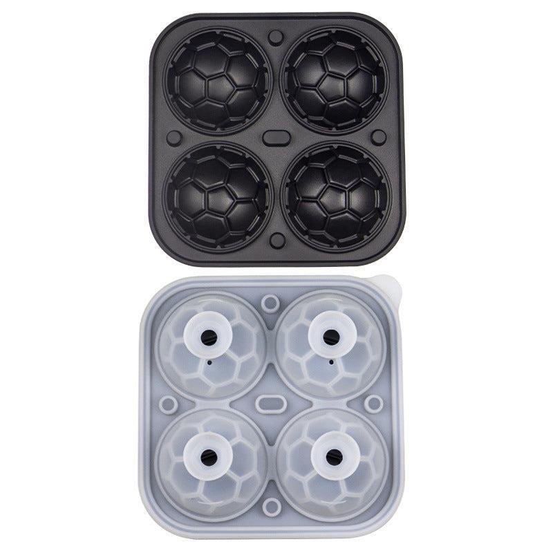 Silicone Soccer Ball Ice Sphere Mold 4 Cavity Football Ice Cube Tray Game Day Fan Gift for Global Tournament Season