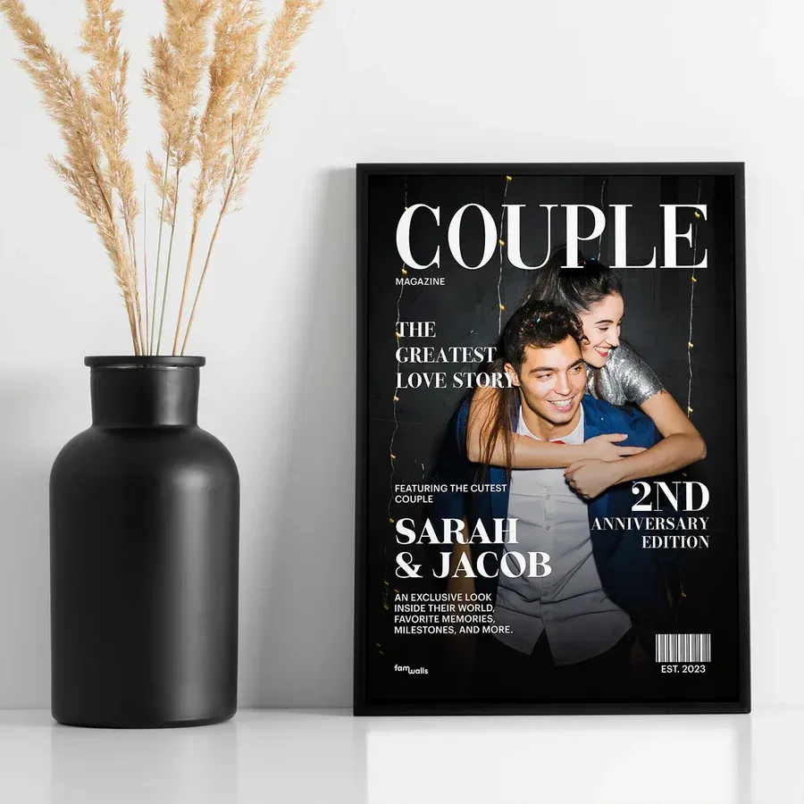 Custom Create Your Own Love Story Magazine Cover  with Personalized Photos, Names & Date  Valentine’s Day Gifts For Couple