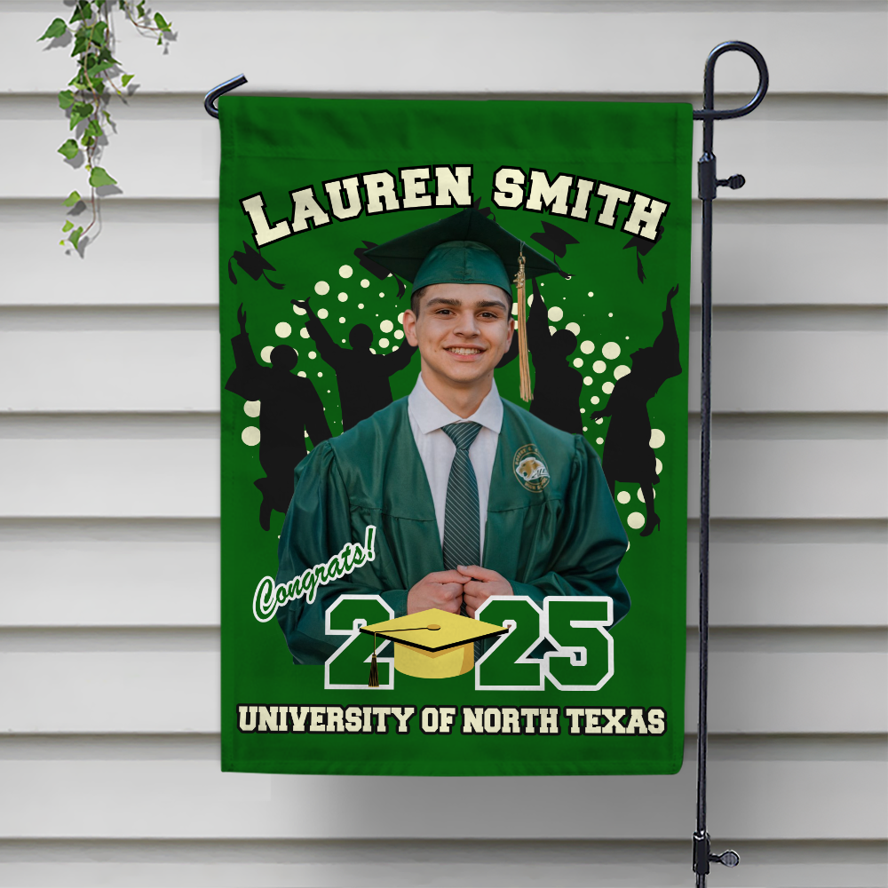 Custom Photo with Name Graduation Garden Flag - Unique Gift Idea for Grads