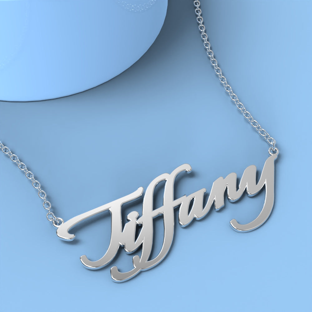 Tiffany Name Necklace Silver Custom Necklace Personalized Gifts for Her Him