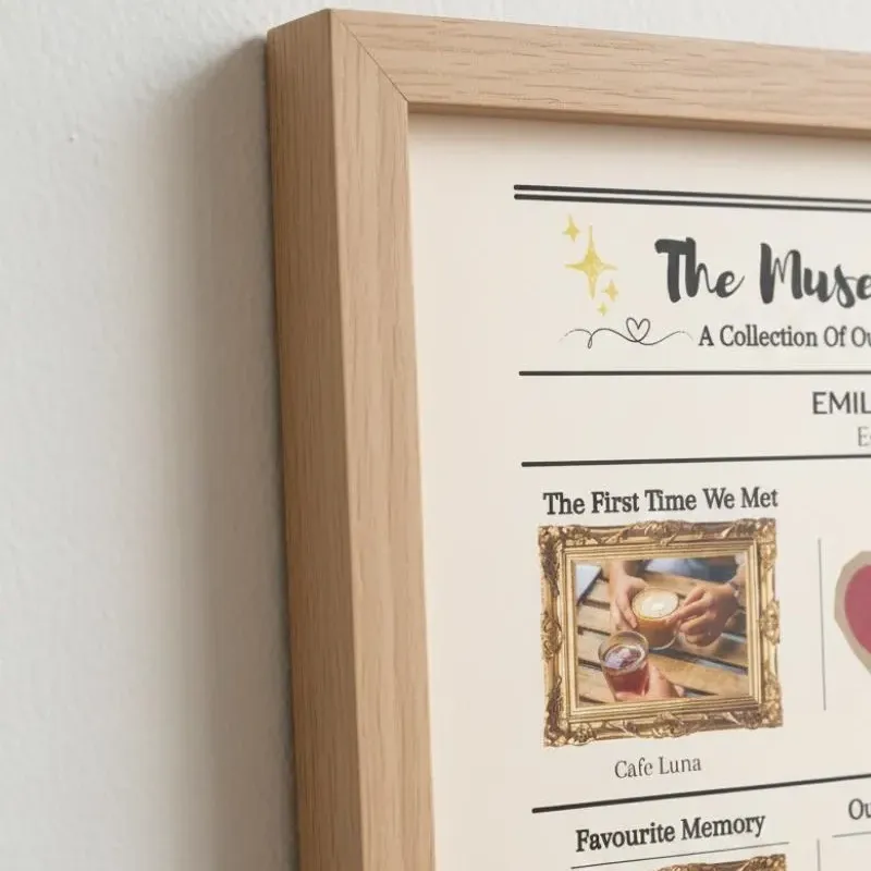 Museum of Us Personalized Photo Poster Custom Couple Memory Museum Wall Art Romantic Anniversary Museum Style Poster Valentine's Day Gifts