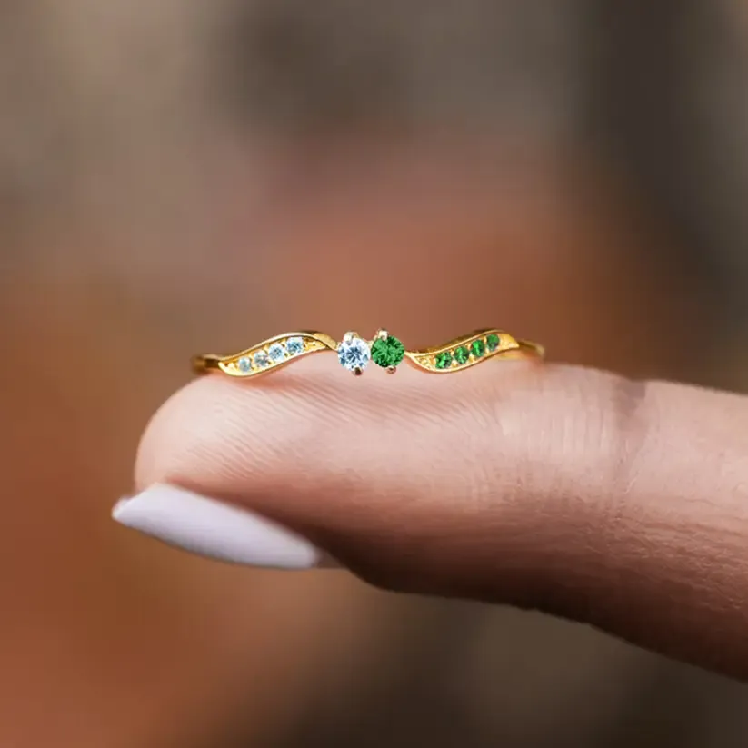 Custom Birthstone Rings for Couples – Matching Wedding & Valentine’s Day Gift for Her