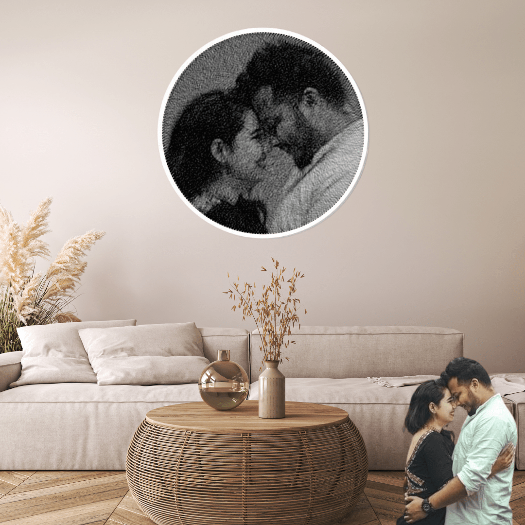 Personalized Photo String Kit Thread Portrait Art Framed Square Shape Couple Thread Memories