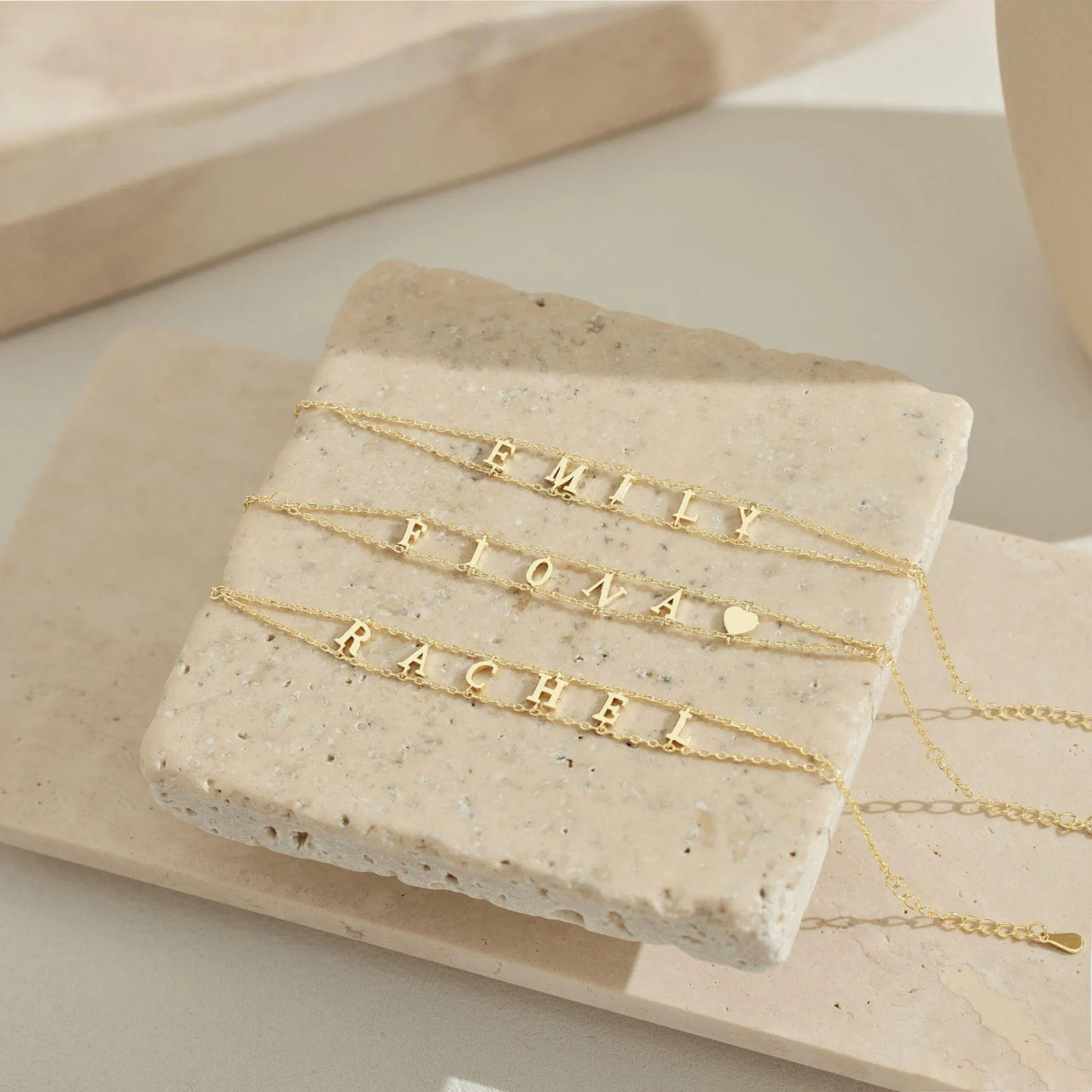 Custom Double Chain Name Bracelet Personalized Layered Chain Name Bracelet Dainty Customized Nameplate Bracelet