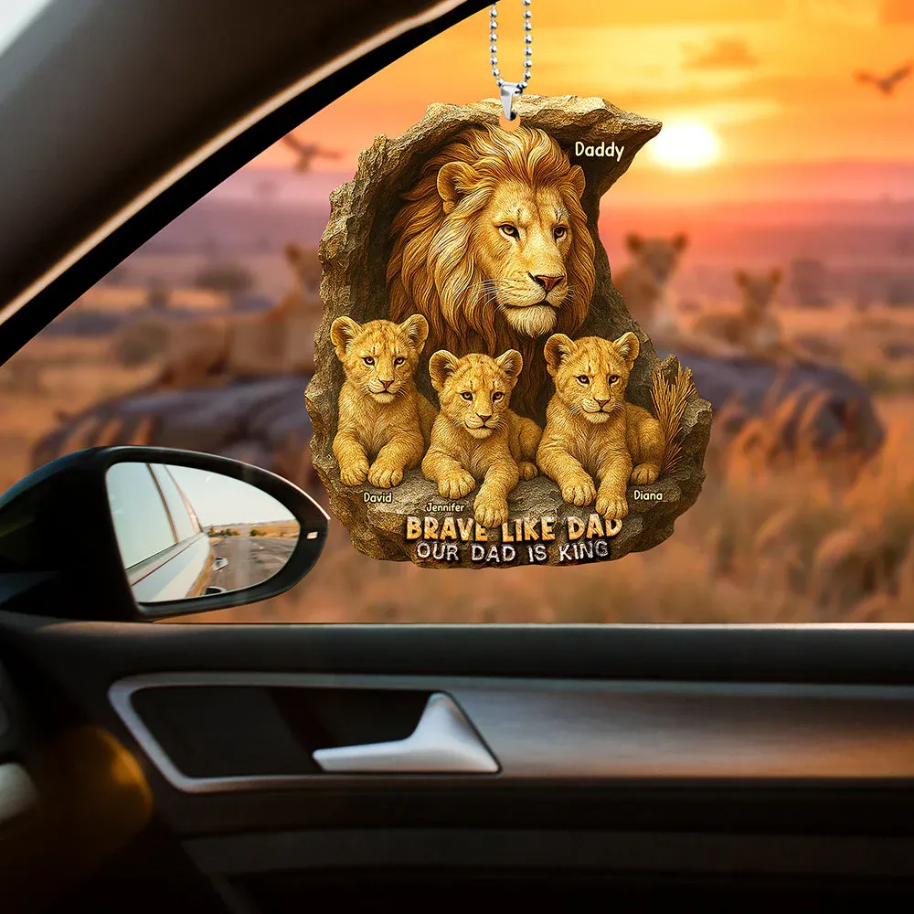 Personalized Gifts For Dad Car Ornament Brave Like Dad