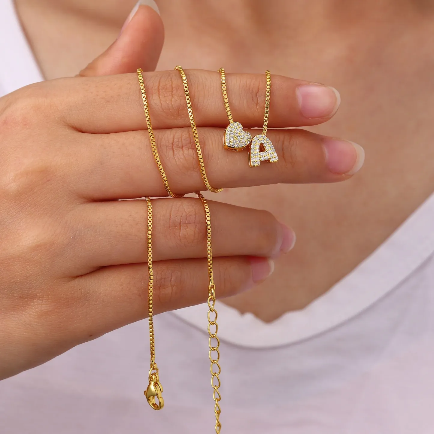 Personalized Heart Initial Necklace & Custom Letter Pendant Minimal or Sparkling Version for Every Style Gifts for Women