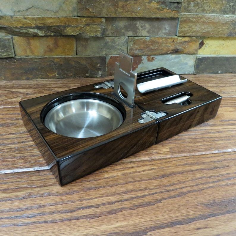 Personalized Cigar Ash tray Guillotine Cigar Cutter Gifts for men Grandfather Anniversary Custom Engraved Wedding Gift Father's Day