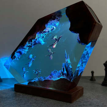 Dragon Fly Resin Night Light Art Resin Lamp Resin Diver Lamp