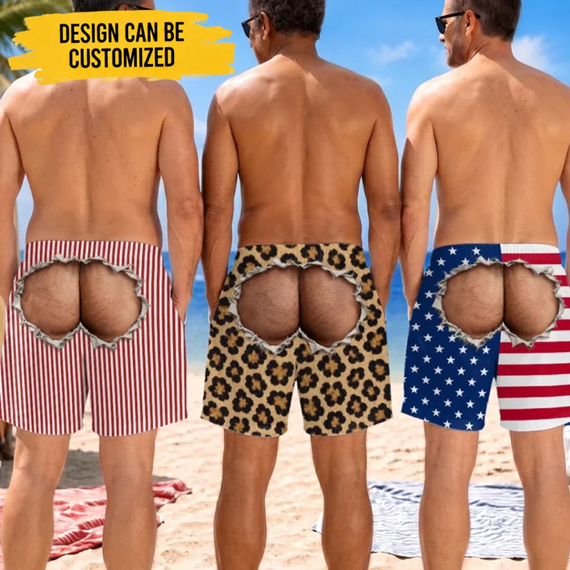 Custom Funny Men Swim Trunks - Personalized Birthday Gifts For He - Crack Me Up Beach Life