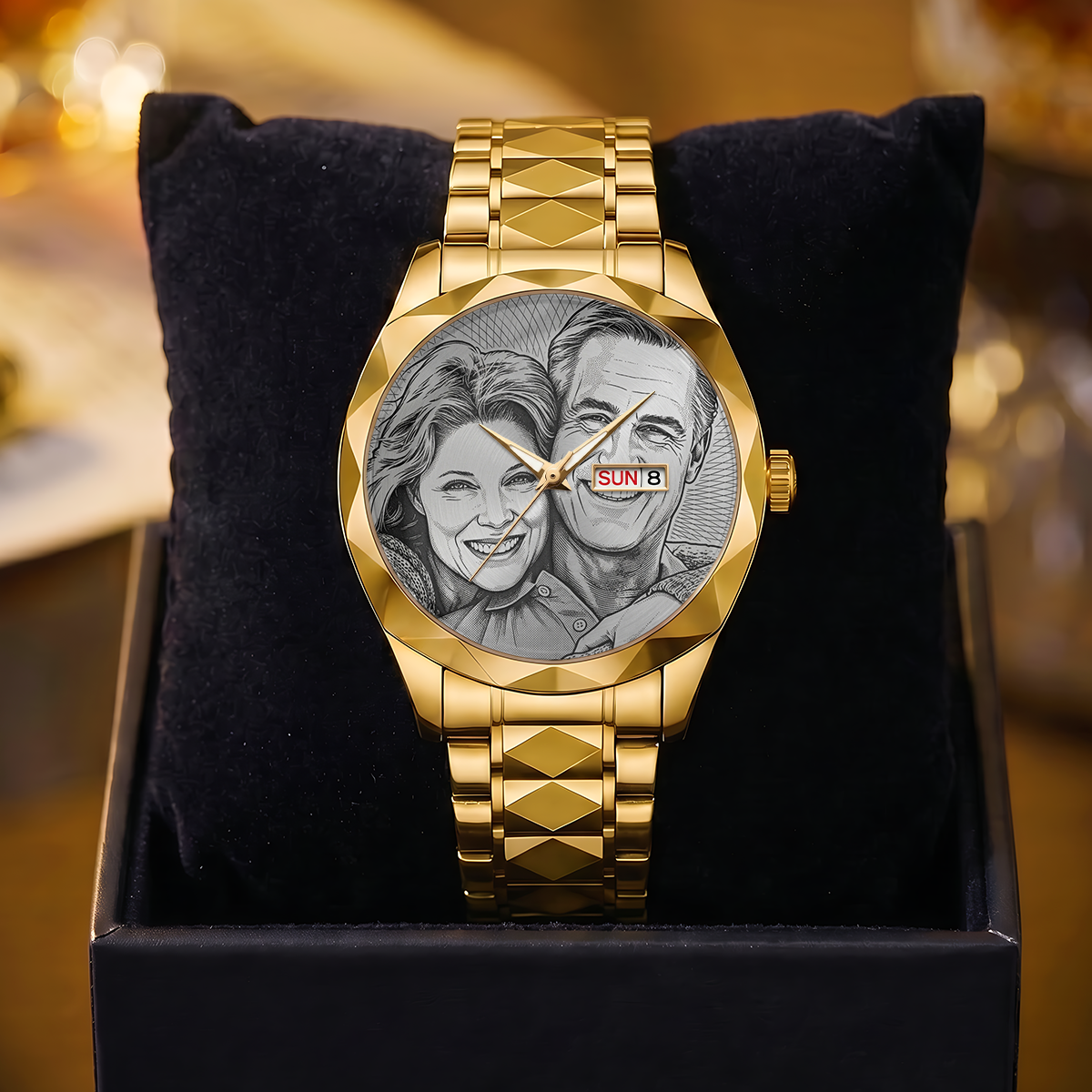 Personalized Photo Dial Watch Custom Picture Men's Wristwatch Father's Day Gift for Best Dad Ever