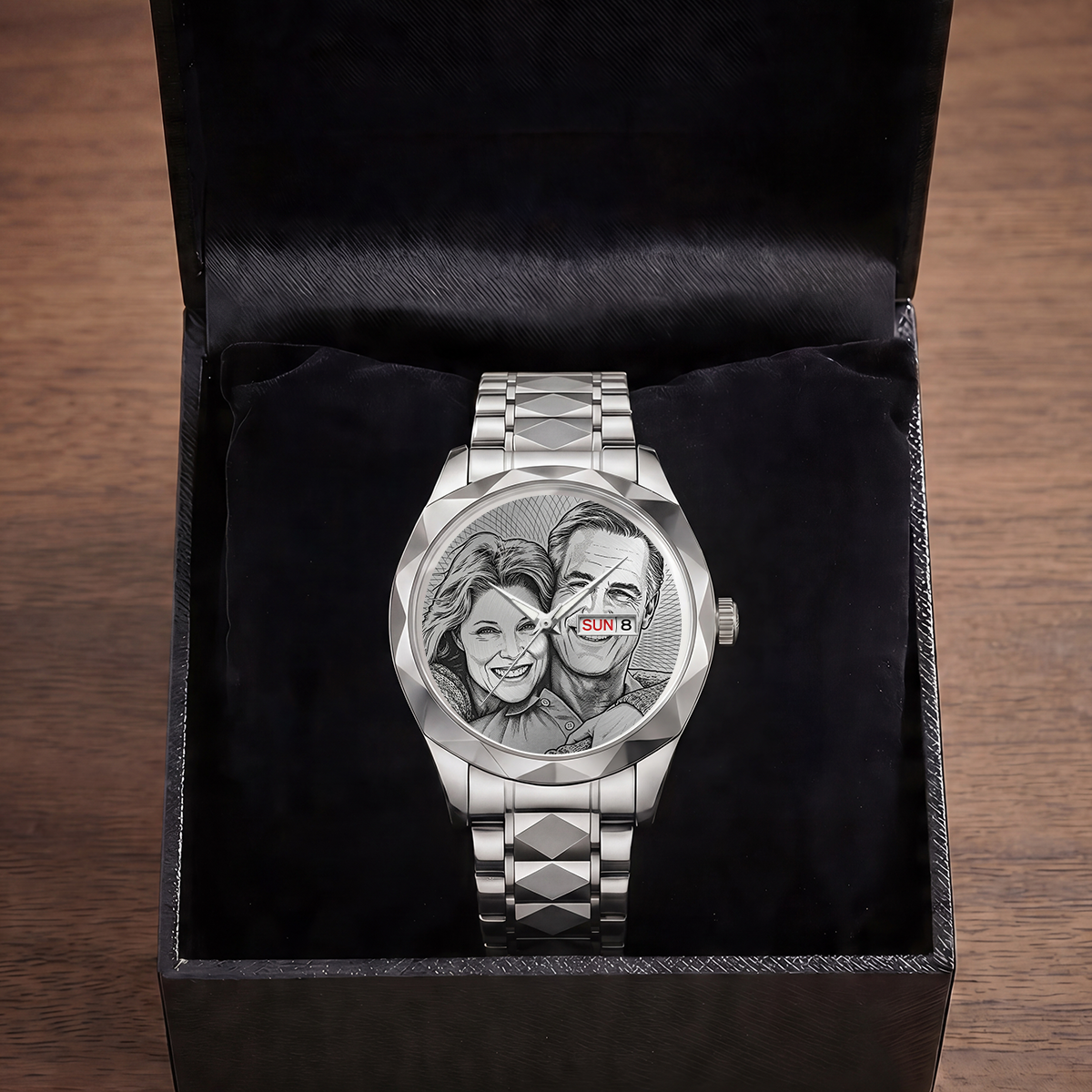 Personalized Photo Dial Watch Custom Picture Men's Wristwatch Father's Day Gift for Best Dad Ever