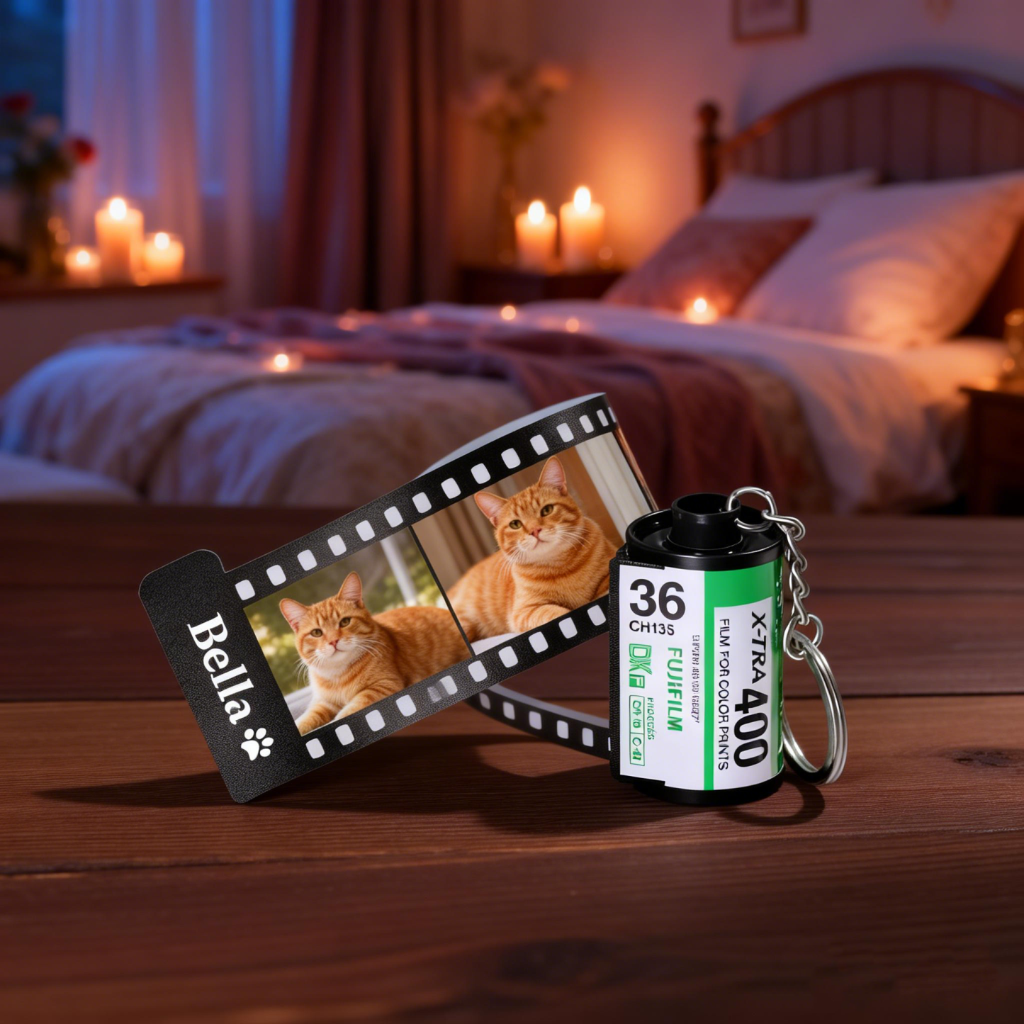 Custom Pet Photo Film Roll Keychain with Name Personalized Dog Cat Photo Film Roll Keyring Multi Photo Pet Film Roll Keychain Memorial Gift
