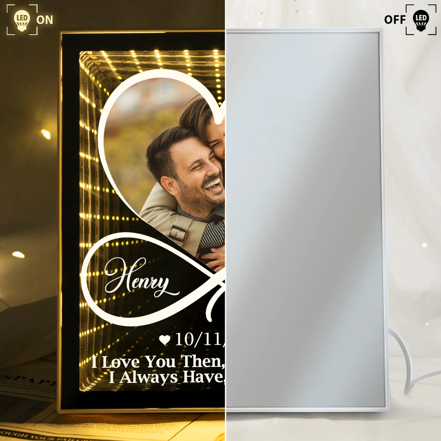 I Love You Then I Love You Still I Always Have I Always Will Personalized Infinity Mirror Light Photo Box Custom Couples Photo Infinity Mirror Valentine's Day Gifts