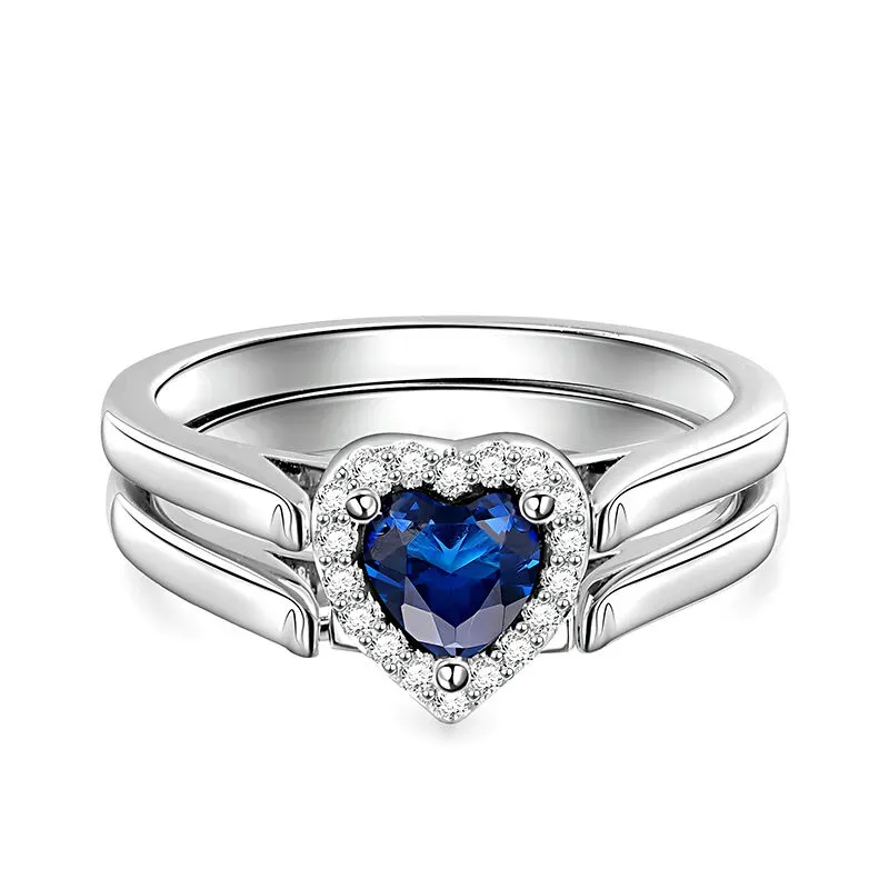 Custom Letter Design  Reversible Heart Diamond Letter Ring & Personalized Custom Initial Design Gifts for Her