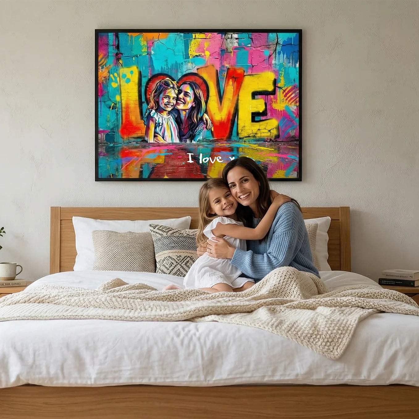 Personalized Photo Graffiti Poster Custom Photo Street Art Wall Decor Mothers Day Gift for Mom - namenecklace