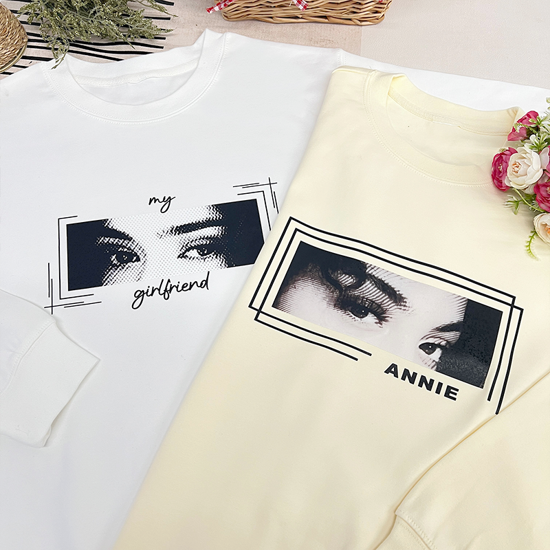 Unique Custom Eyes Tee Loved One's Eyes Shirt Personalized Eyes Artwork Tee Unique Eyes Sketch Art from Photo Gift for Your Love