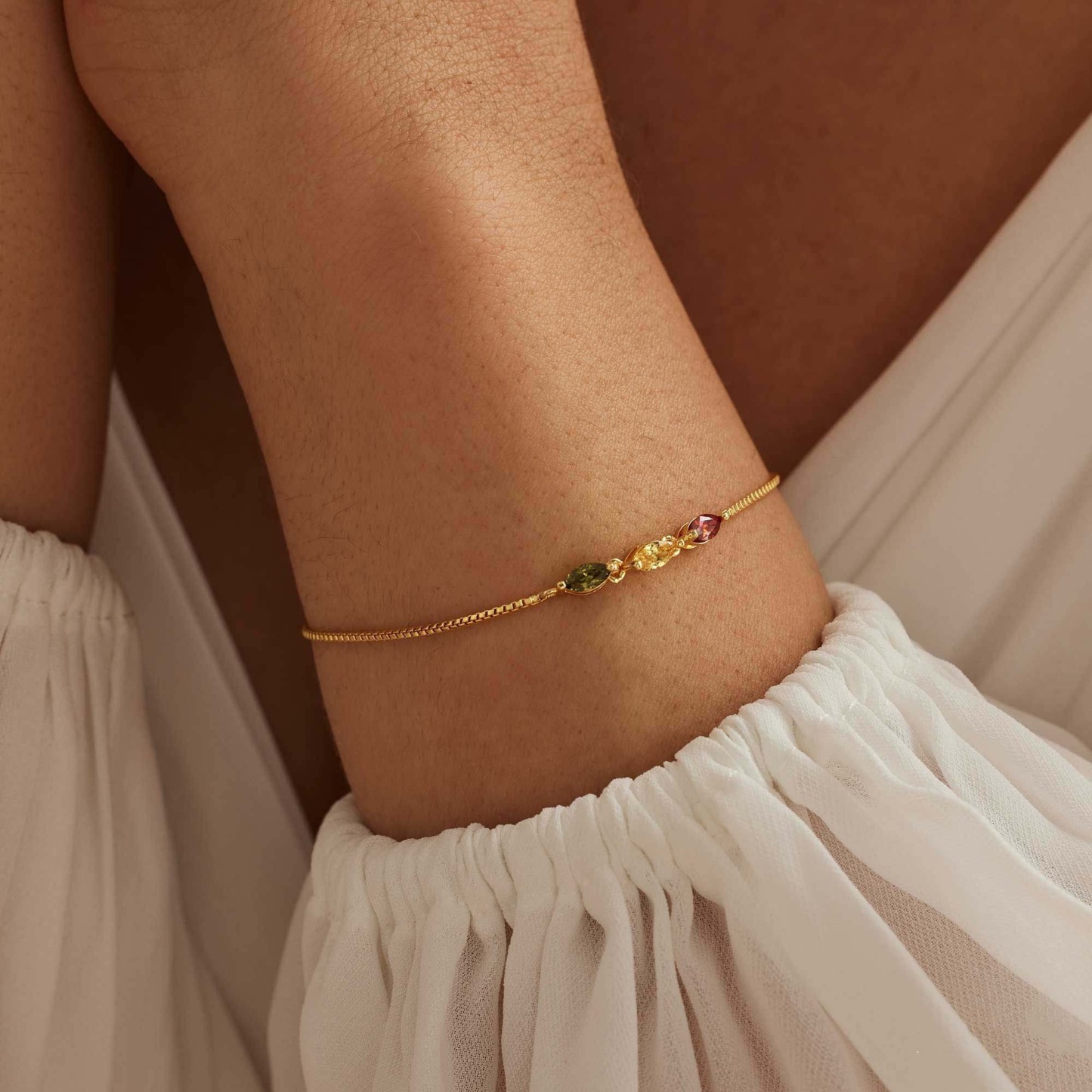 Personalized Marquise Birthstone Bracelet Custom 1 to 5 Birthstones Jewelry Custom Family Names Bracelet Custom Gift for Mom  Mother's Day Gift for Wife