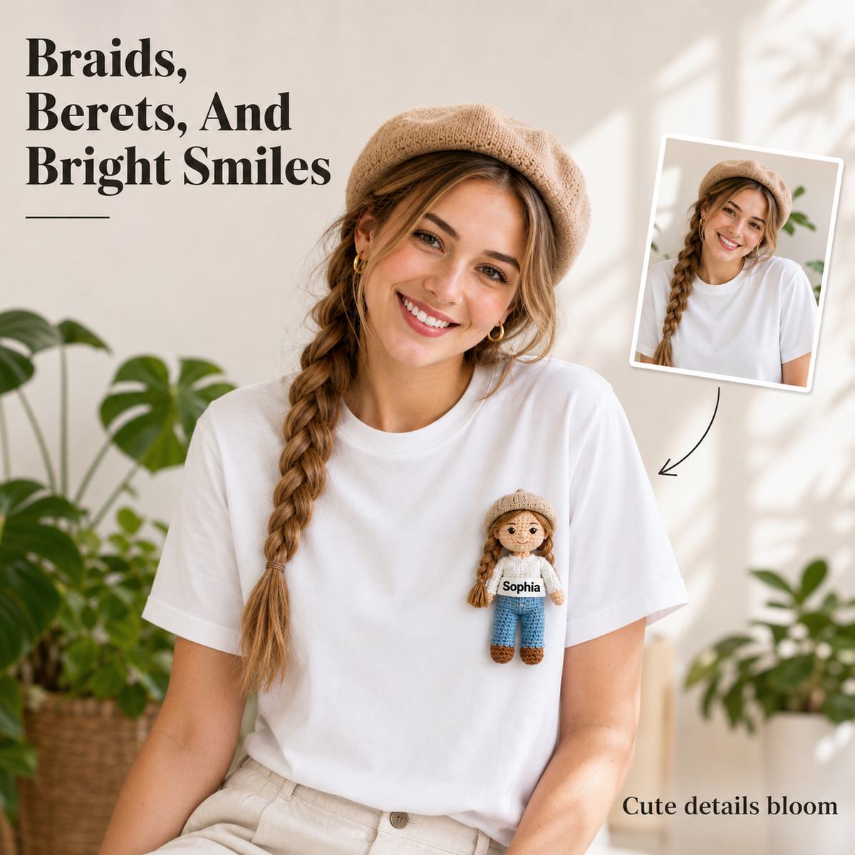 Custom Photo Crochet Doll T Shirt Personalized Handmade Crochet Doll T Shirt Gifts for Her Him