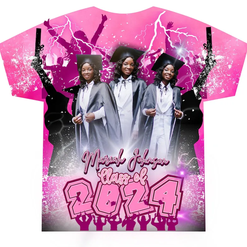 Custom 3D Graduation Shirt Personalized with Name & Year Gift for Her