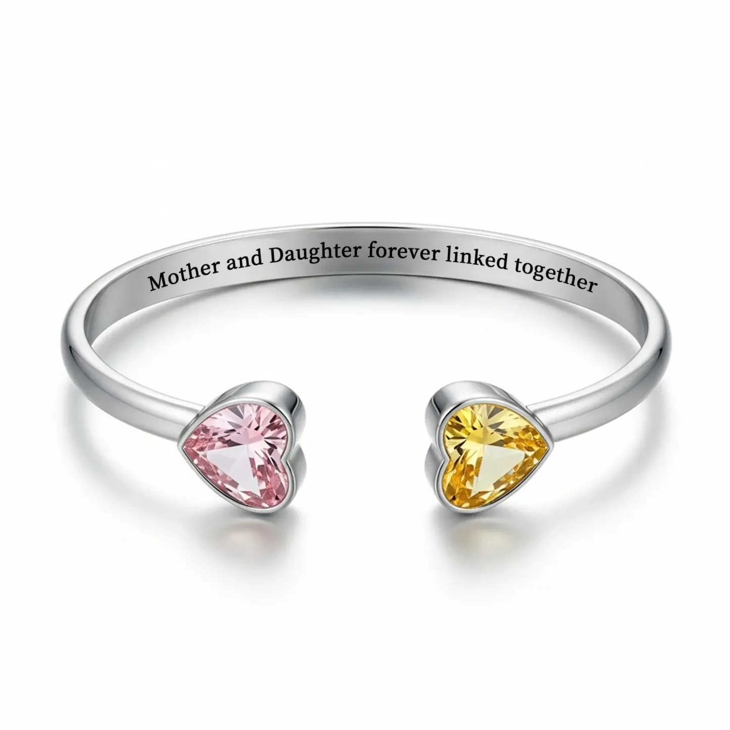 Mother Daughter Forever Linked Hearts Bracelet Personalized Mother Daughter Heart Bracelet Mother's Day Gifts
