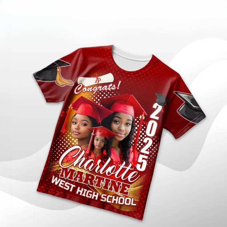 Custom 3D Graduation Gift Design Your Own Personalized Shirt
