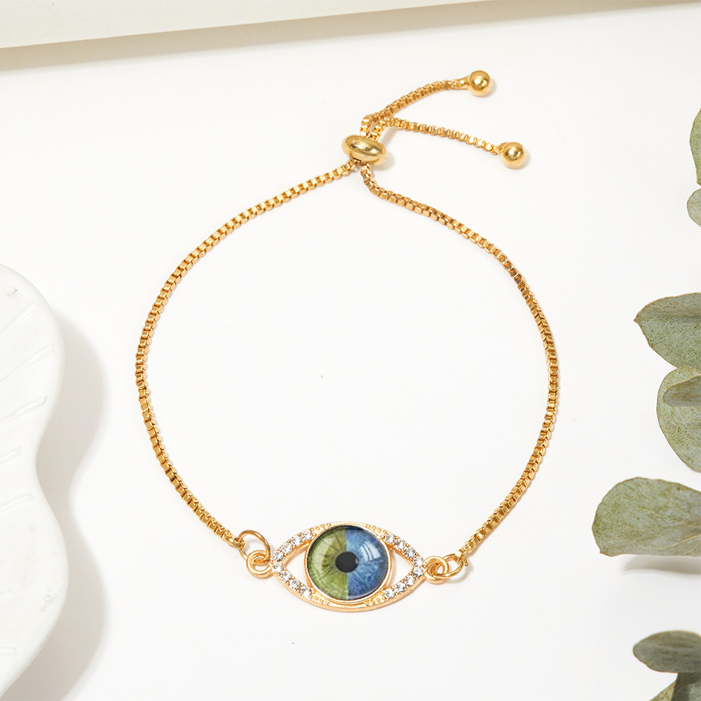 Personalized Couple's Custom Eye Bracelet Custom Dual Eye Charm Bracelet Soulmate Eye Bracelet  Romantic Valentine's Gift for Her