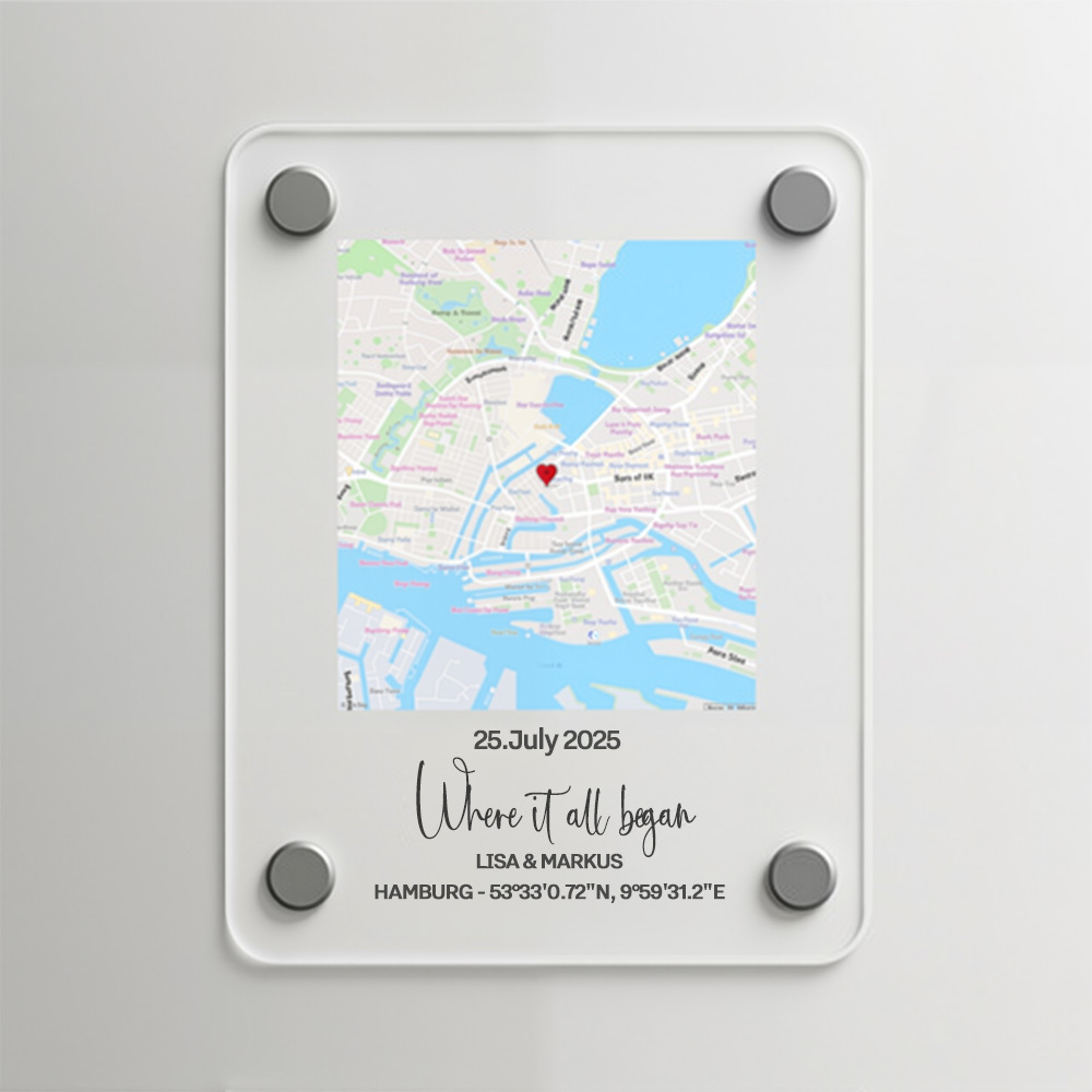 Custom Acrylic Location Magnet for Fridge – Personalized Map Travel Valentine's Day Gift - NameNecklaceAU