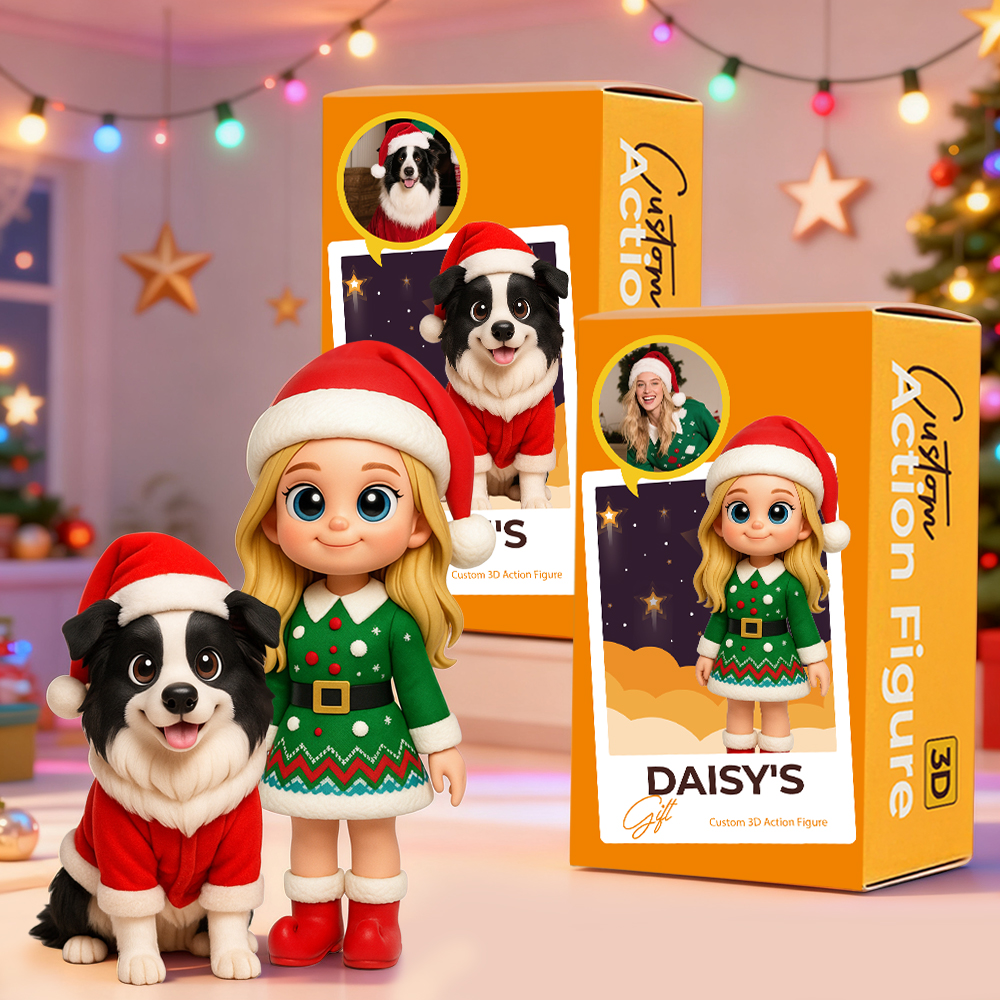 Personalized Mini 3D Figure Holiday Gift for Boyfriend Girlfriend or Best Friend