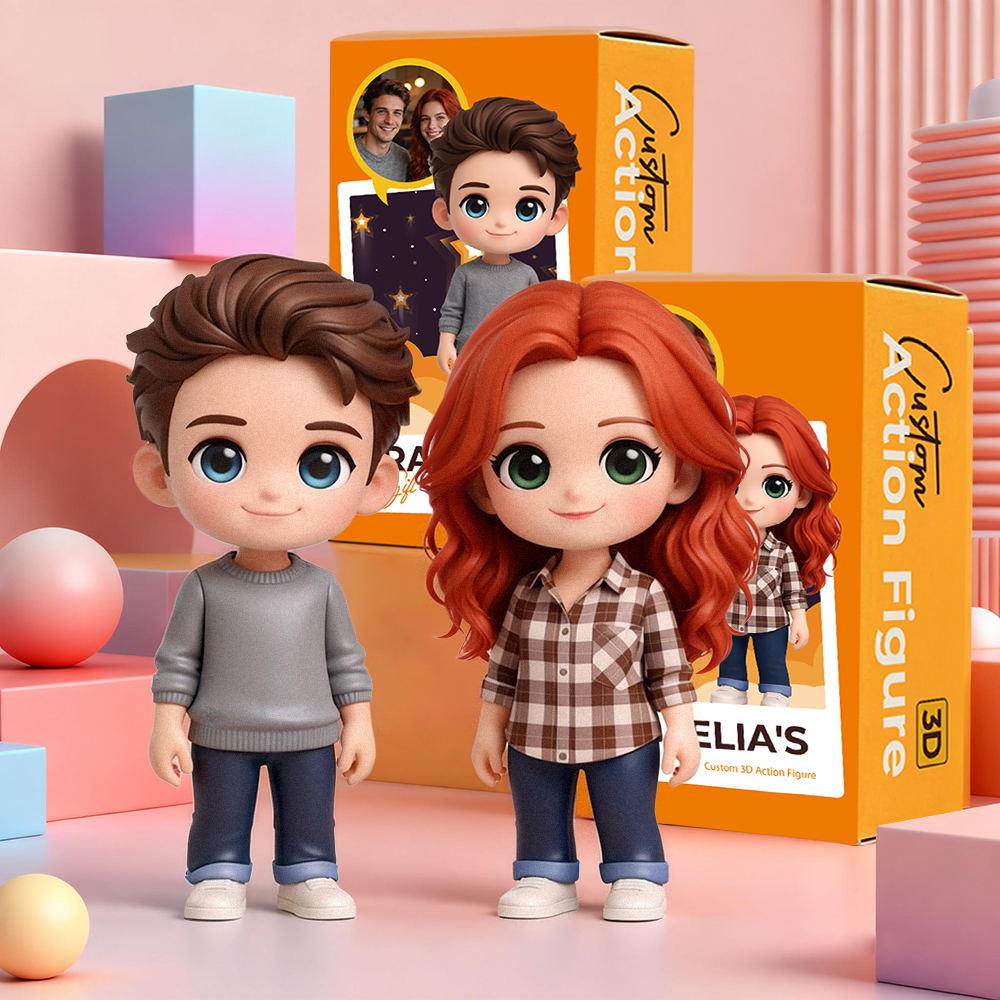 Custom 3D Action Figure from Your Photo Personalized Toy Figure Unique & Memorable Gift for Lovers, Boyfriends, Girlfriends