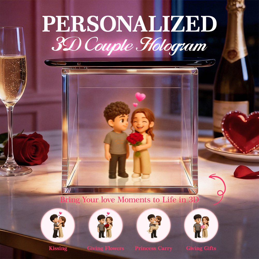 Holographic Boxes For Lovers | High-Transmittance Holographic Material Image Holographic House Valentine's Day Gift - NameNecklaceAU