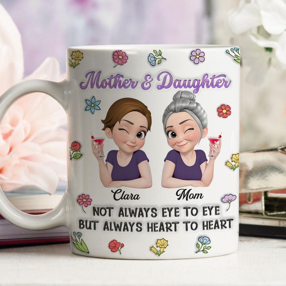 Personalized Mother and Daughter Coffee Mug Cartoon Character Ceramic Cup Gift for Mom Custom Name Mug - NameNecklaceAU