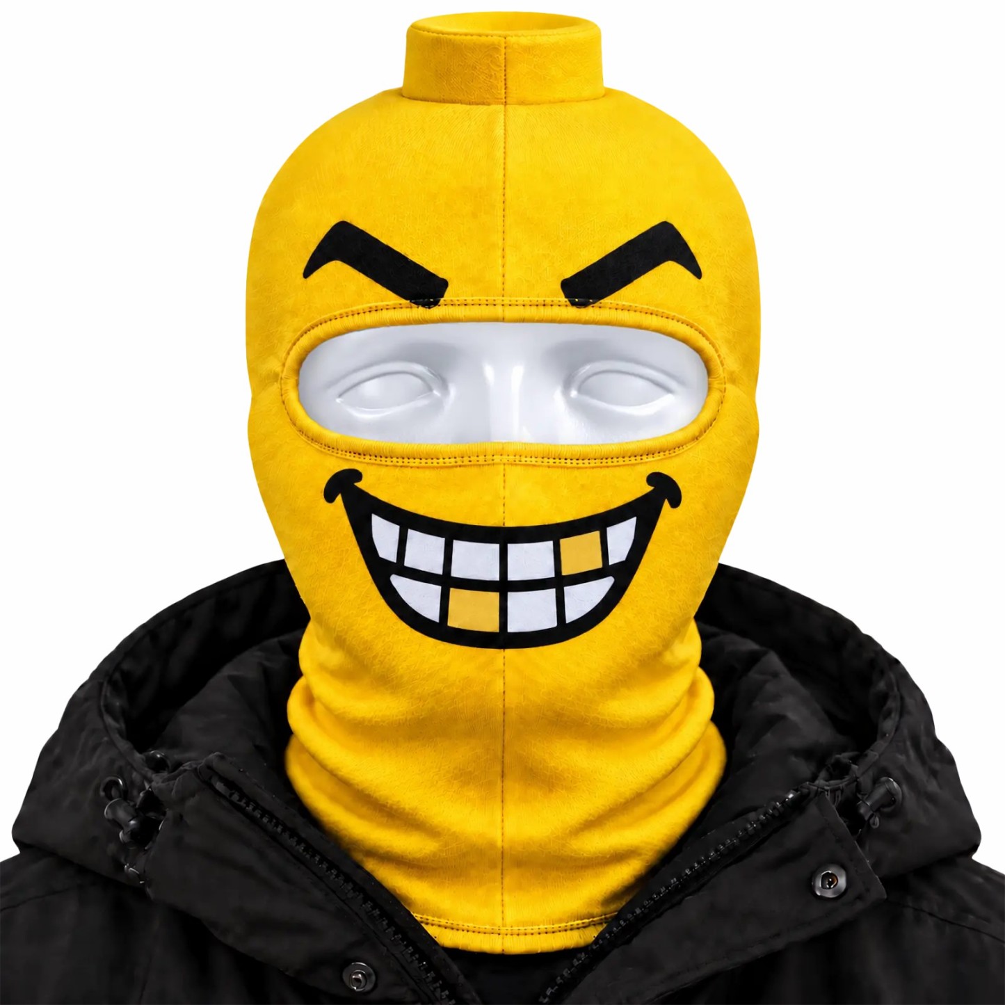Funny Block Head Ski Mask Yellow Balaclava Thermal Winter Face Cover Funny Expression Thermal Balaclava Hood - NameNecklaceAU