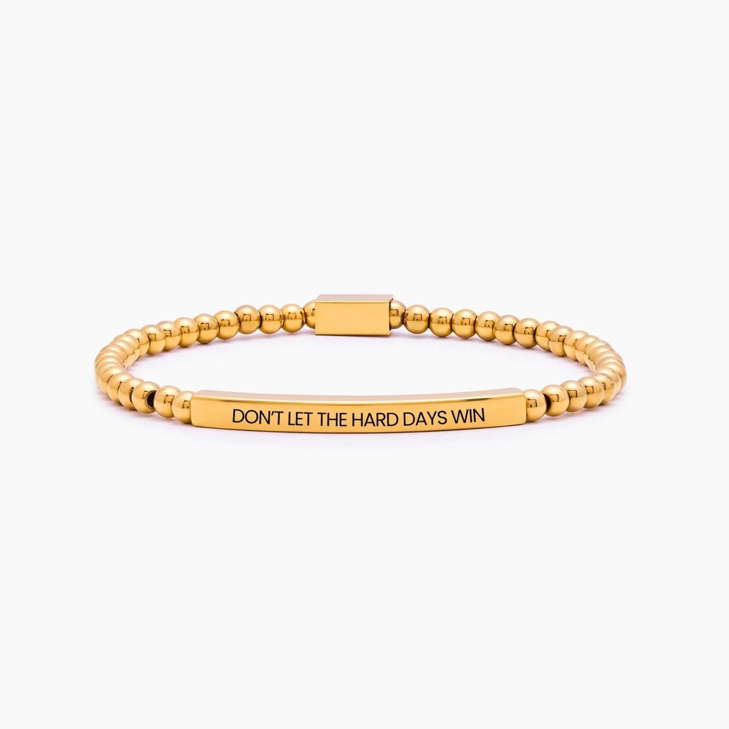 Personalized Engraved Message Beaded Bracelet Custom Motivational Bar Beaded Bracelet Daily Inspiration Gift for Her - NameNecklaceAU