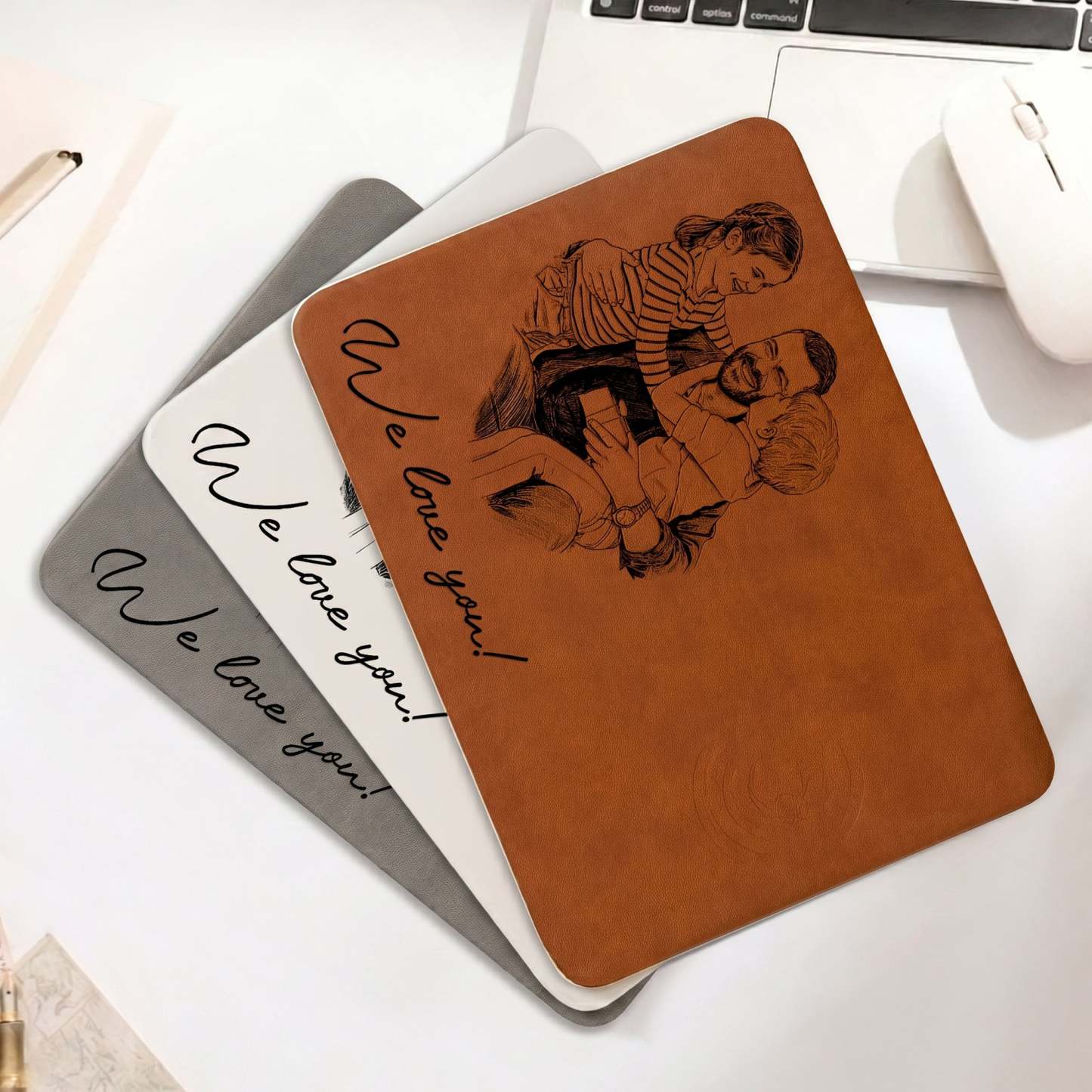 Personalized Charging Pad Dad Sketch Line Art Custom Photo Father's Day Gift For Dad - NameNecklaceAU