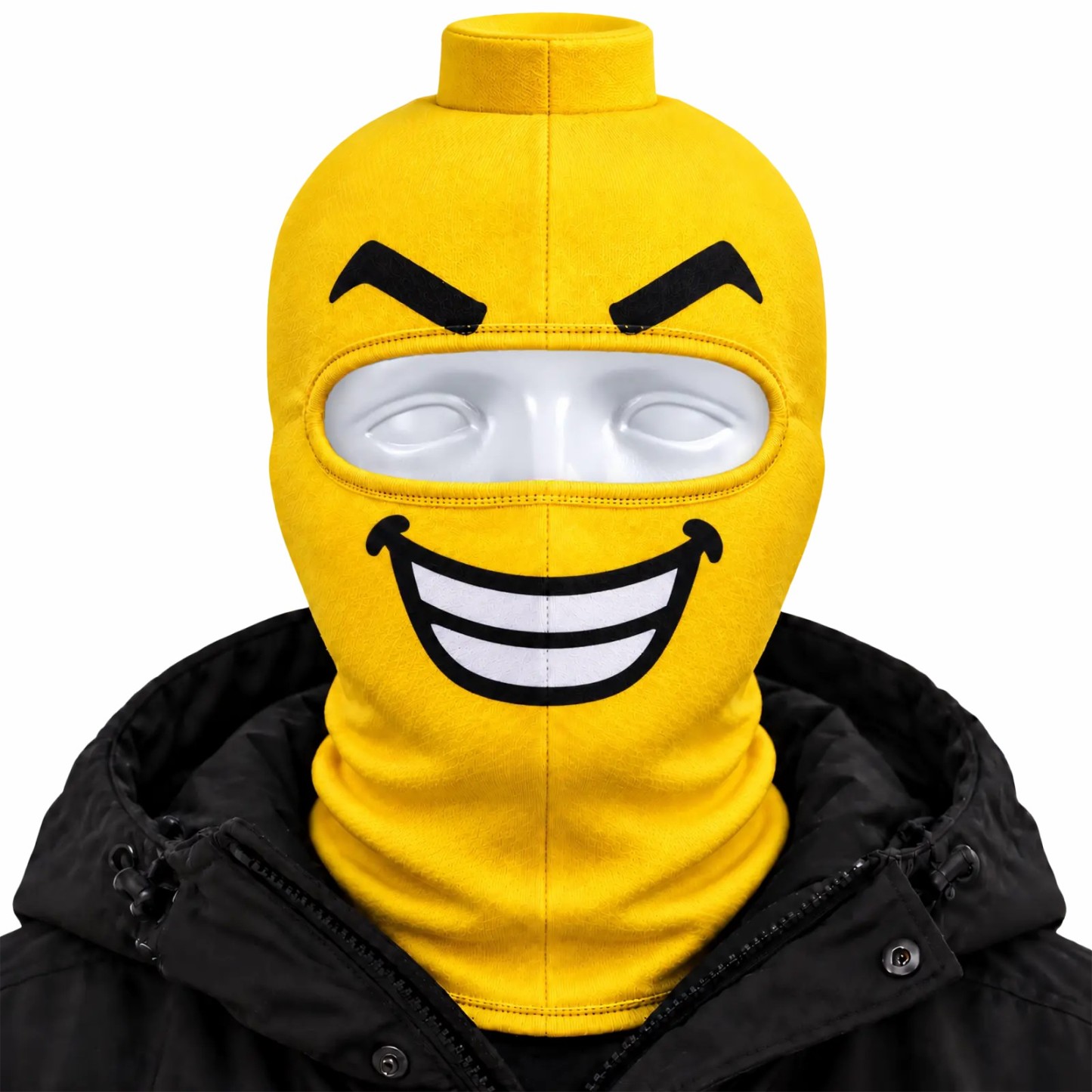 Funny Block Head Ski Mask Yellow Balaclava Thermal Winter Face Cover Funny Expression Thermal Balaclava Hood - NameNecklaceAU