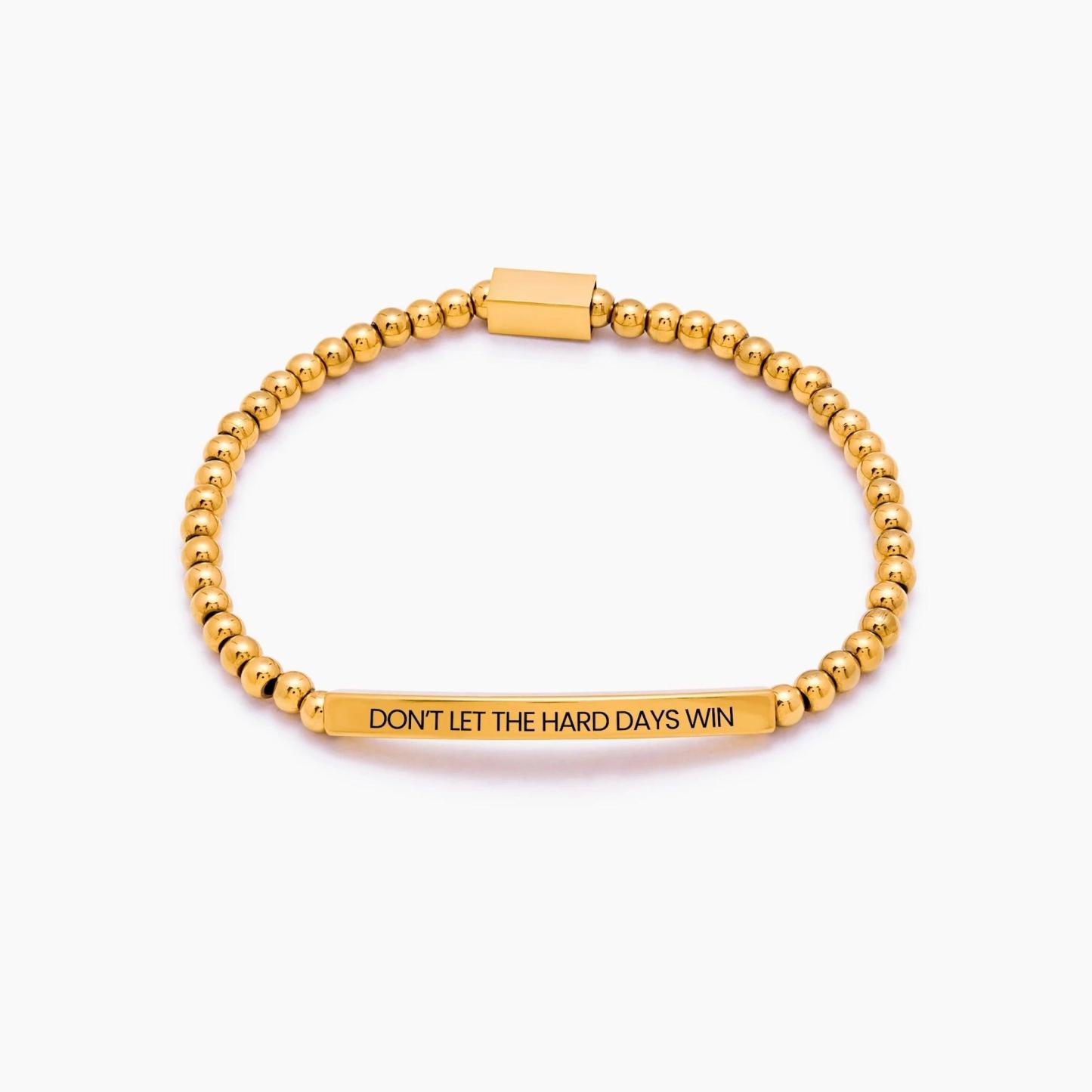 Personalized Engraved Message Beaded Bracelet Custom Motivational Bar Beaded Bracelet Daily Inspiration Gift for Her - NameNecklaceAU