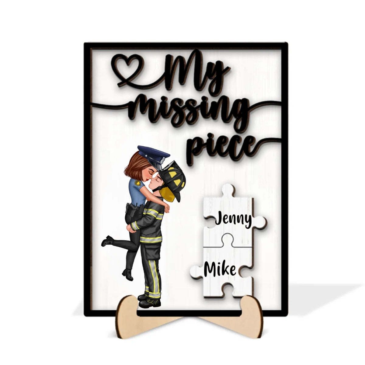 My Missing Piece Valentine's Day Gifts for Her/Him Personalized Wooden Plaque - yournamenecklaceau