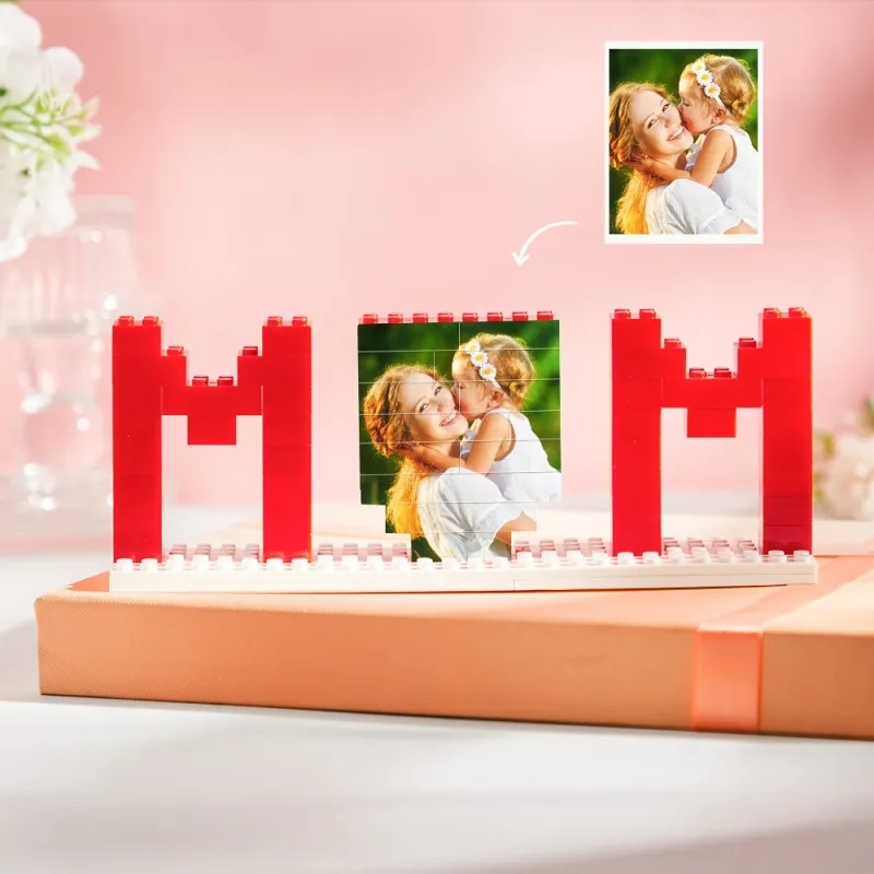 Personalized Mum Photo Building Brick Puzzles Photo Block Mother's Day Gifts - NameNecklaceAU