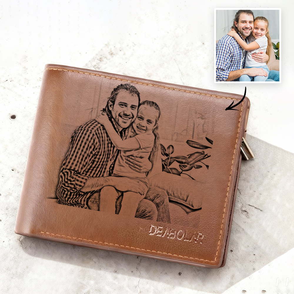 Personalized Photo Engraved Wallet – Unique Father’s Day Gift for Him