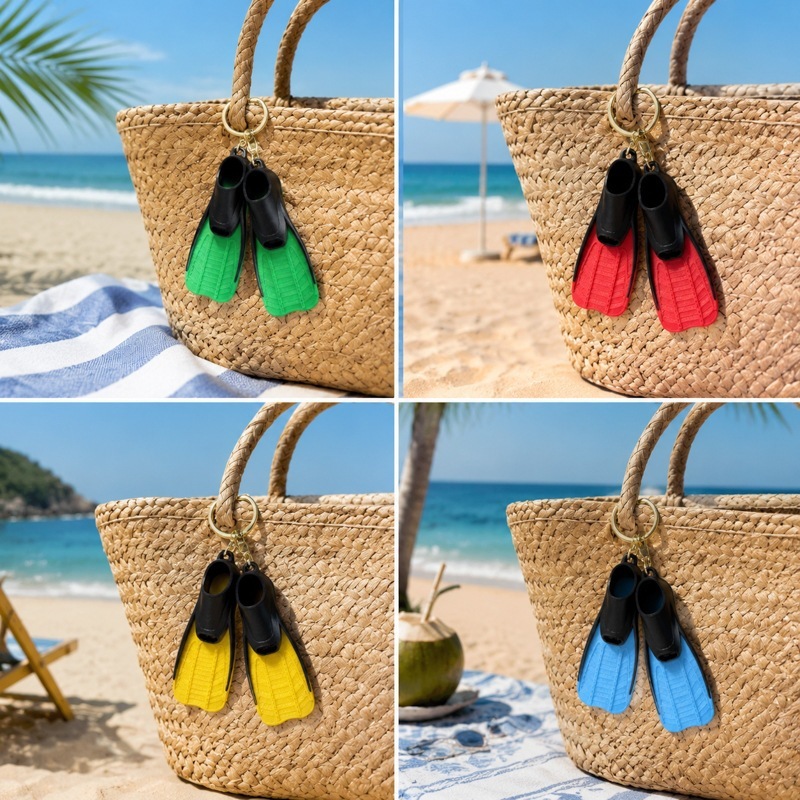 Mini Scuba Diving Flippers KeychainCreative Mini Swim Fins Keychain Ocean Diving Bag Pendant Ocean Lover Gift - NameNecklaceAU