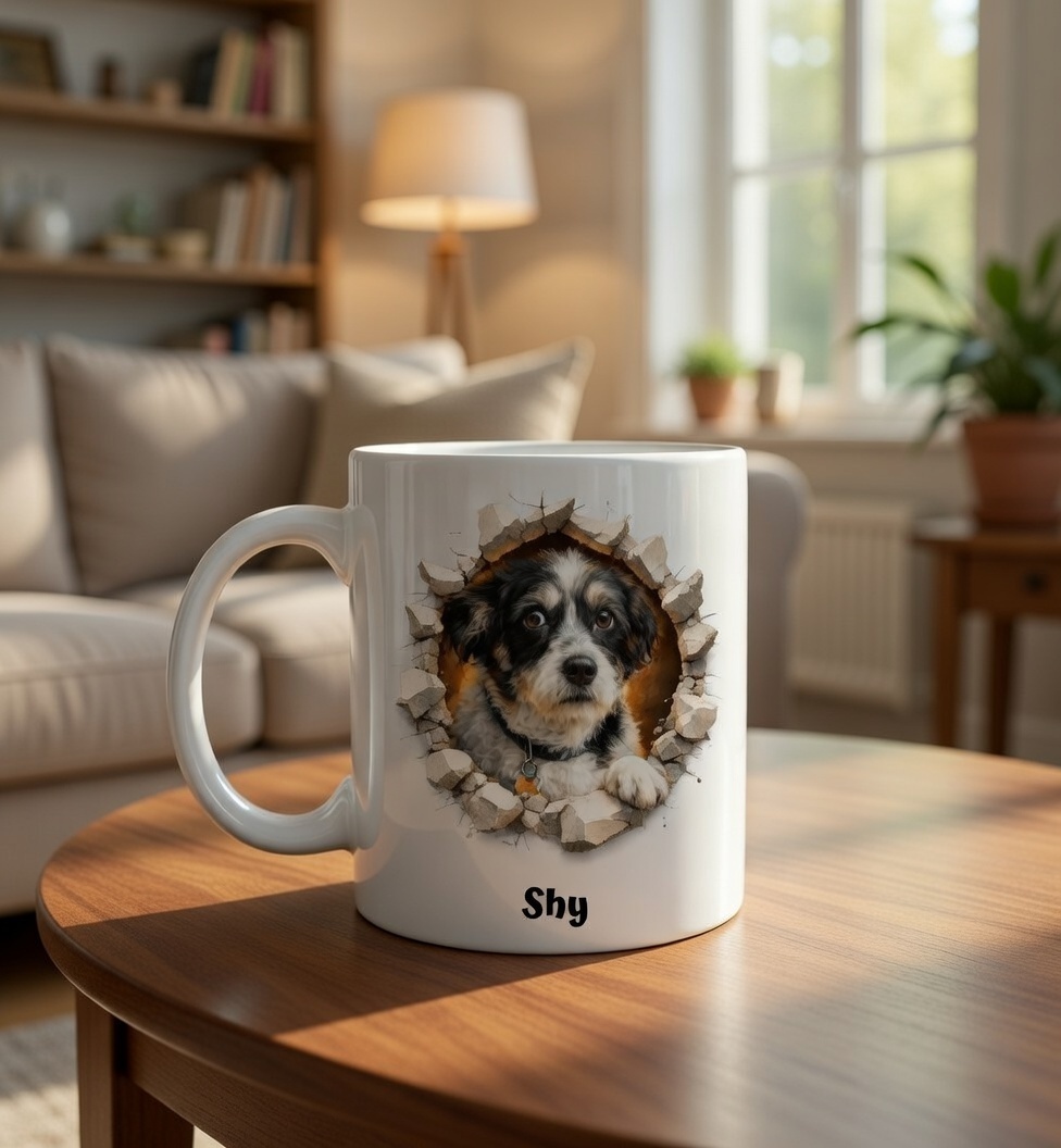 Custom Pet Photo Mug Personalized Pet Portrait Mug With Name Ceramic Coffee Cup Gifts for Pet Parents - NameNecklaceAU