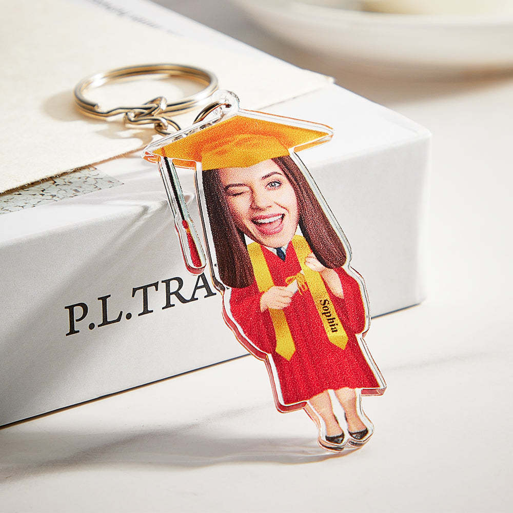 Personalized Photo Graduation Acrylic Keychain Customize Your Name Fun Graduation Season Gifts - yournamenecklaceau